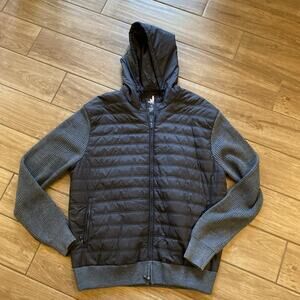 Johnnie O Baskin Fullzip Mix Media Hoodie jacket Merino Wool Men Size XL